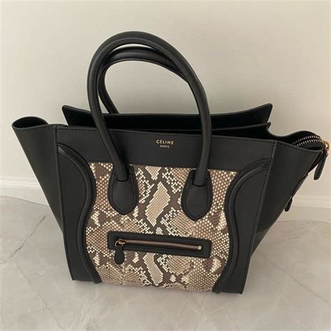 celine python luggage tote|python celine handbags.